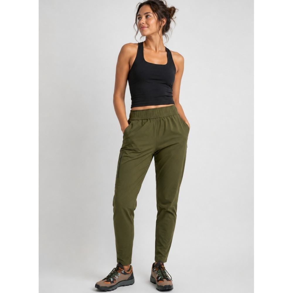 Alder Open Air Pant Women M Olive Green Hiking Outdoor Utility Tapered High Rise
